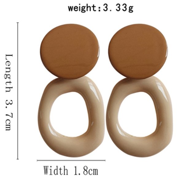 💕Last one 💙Geometric Enamel Earrings - Picture 5 of 6